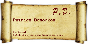Petrics Domonkos névjegykártya